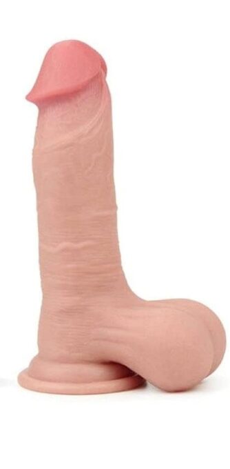 Dildo Realist Bendable Sliding-Skin Strat Dublu TPE Natural 20 cm 1 Dildo Realist Bendable Sliding-Skin Strat Dublu TPE Natural 20 cm