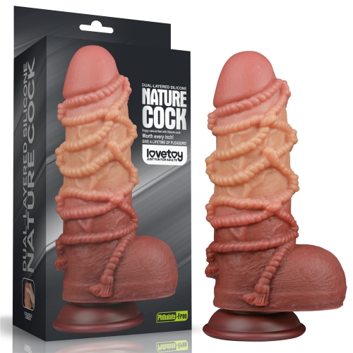 Dildo Nature Cock with Rope, Silicon Dubla Densitate, Maro, 24.5 cm 1 Dildo Nature Cock with Rope, Silicon Dubla Densitate, Maro, 24.5 cm