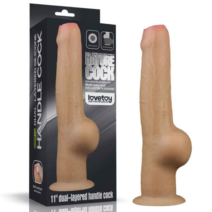 Dildo Realist Dual Layered Handle Cock, Silicon Platinum, Natural, 27.8 cm 1 Dildo Realist Dual Layered Handle Cock, Silicon Platinum, Natural, 27.8 cm