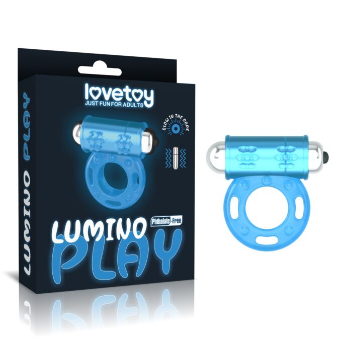 Inel Penis cu Vibratii Lumino Play, TPE, Albastru 1 Inel Penis cu Vibratii Lumino Play, TPE, Albastru