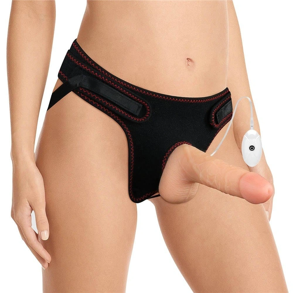 Set Easy Strap-On cu Vibrator Detasabil, 10 Moduri Vibratii, TPE, Natural, 18 cm 1 Set Easy Strap-On cu Vibrator Detasabil, 10 Moduri Vibratii, TPE, Natural, 18 cm