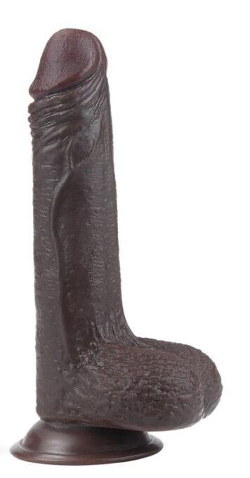 Dildo Realist Bendable Sliding-Skin Strat Dublu TPE Maro 17.5 cm 1 Dildo Realist Bendable Sliding-Skin Strat Dublu TPE Maro 17.5 cm