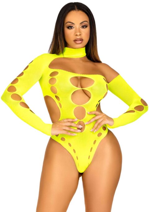 Body Leg Avenue Cut Out Thong Back, Neon, S-L 1 Body Leg Avenue Cut Out Thong Back, Neon, S-L