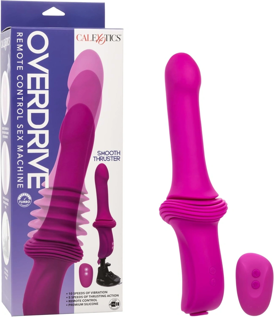Vibrator Overdrive Smooth Thruster, Remote Control, Silicon, USB, Roz, 29.2 cm 1 Vibrator Overdrive Smooth Thruster, Remote Control, Silicon, USB, Roz, 29.2 cm