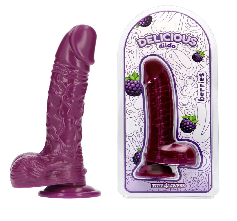 Dildo Realist Parfumat Dan, Aroma Mure, PVC, Mov, 18 cm 1 Dildo Realist Parfumat Dan, Aroma Mure, PVC, Mov, 18 cm