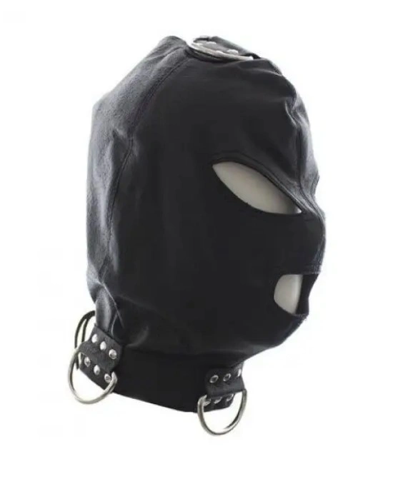 Masca Bondage cu Decupaje Ochi, Gura si Snur la Spate, Negru 1 Masca Bondage cu Decupaje Ochi, Gura si Snur la Spate, Negru