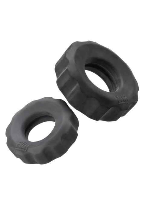 Set Cog 2 Inele Penis Hunkyjunk Negru/Gri 1 Set Cog 2 Inele Penis Hunkyjunk Negru/Gri