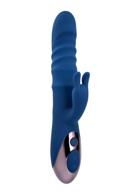 Vibrator Iepuras The Ringer 10 Moduri Stimulatoare, Thrusting, Silicon, USB, Albastru, 23.8 cm 1 Vibrator Iepuras The Ringer 10 Moduri Stimulatoare, Thrusting, Silicon, USB, Albastru, 23.8 cm
