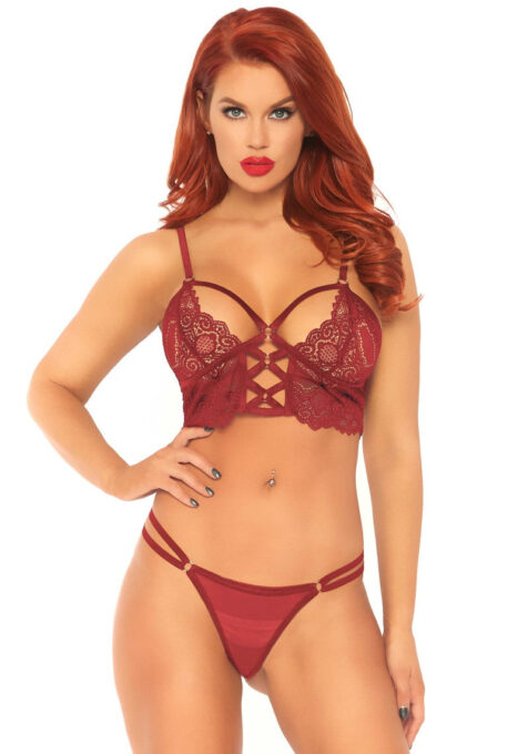 Lenjerie Set 2 piese Leg Avenue, model 81577 roșu, S/M 1 Lenjerie Set 2 piese Leg Avenue, model 81577 roșu, S/M