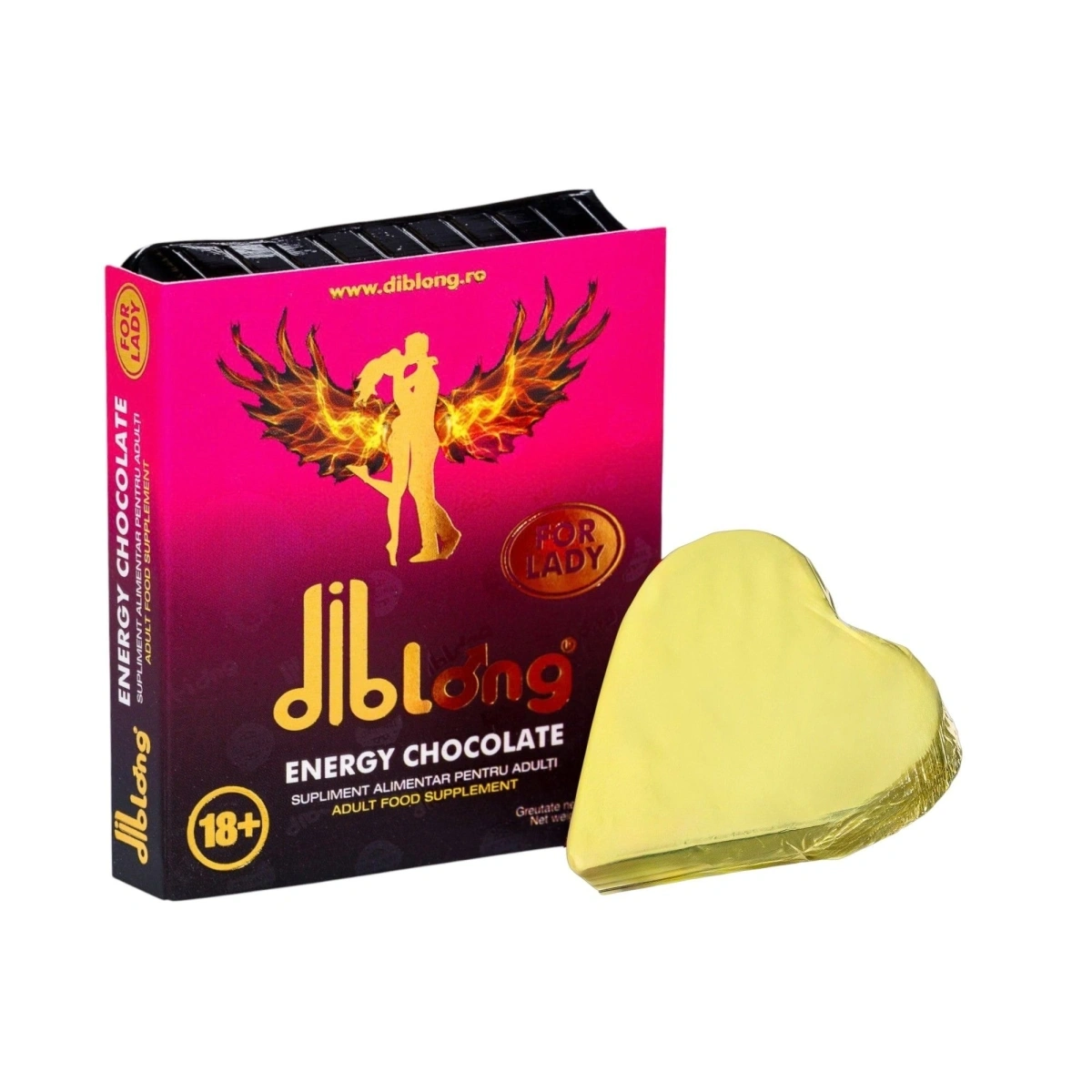 Supliment alimentar Diblong Energy Chocolate pentru femei pe baza de ciocolata, cu plante care sustin sanatatea sexuala si recapatarea energiei, 24g