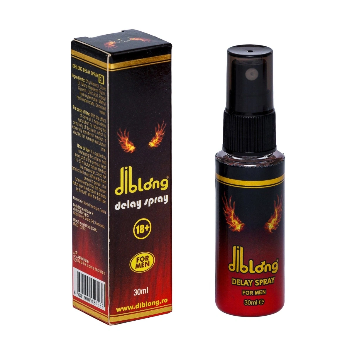 Spray DIBLONG pentru barbati cu ingrediente ce pot ajuta ajuta la intarzierea ejacularii, 30 ml