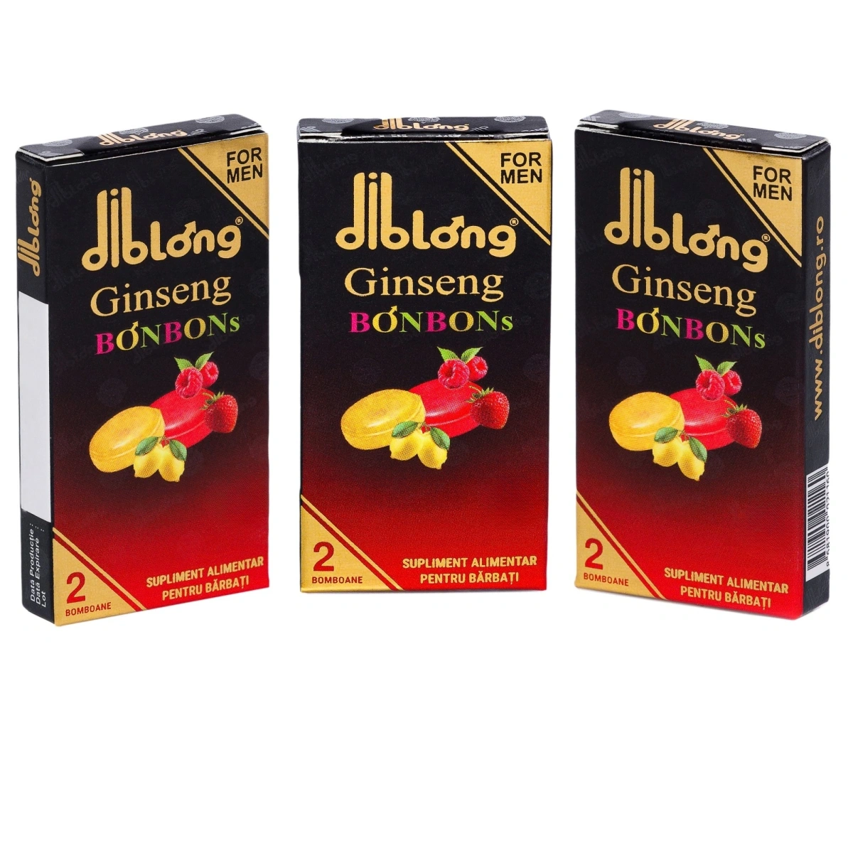 Set 3 bucati-Supliment alimentar Diblong Ginseng Bonbons pentru barbati, bomboane cu ingrediente naturale ce sustin sanatatea sexuala si functia erectila, 3 cutii x 2 buc