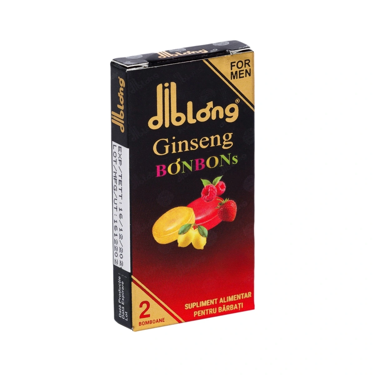 Supliment alimentar Diblong Ginseng Bonbons pentru barbati, bomboane cu ingrediente naturale ce sustin sanatatea sexuala si functia erectila, 1 cutie x 2 buc