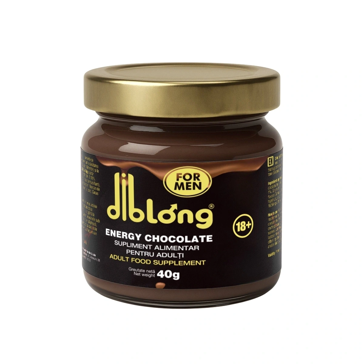 Supliment alimentar Diblong Energy Chocolate pentru barbati sub forma de ciocolata tartinabila, cu ingrediente naturale care sustin sanatatea sexuala si functia erectila, 40g