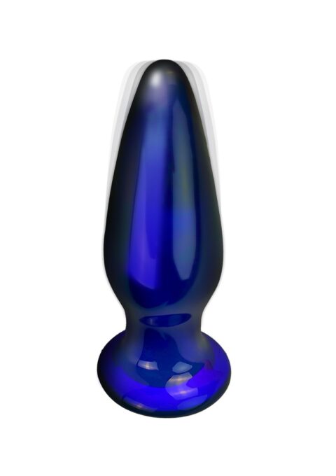 Dop Anal The Shining Buttocks, 5 Moduri Vibratii, 5 Intensitati, Sticla, 11 cm, Albastru 1 Dop Anal The Shining Buttocks, 5 Moduri Vibratii, 5 Intensitati, Sticla, 11 cm, Albastru