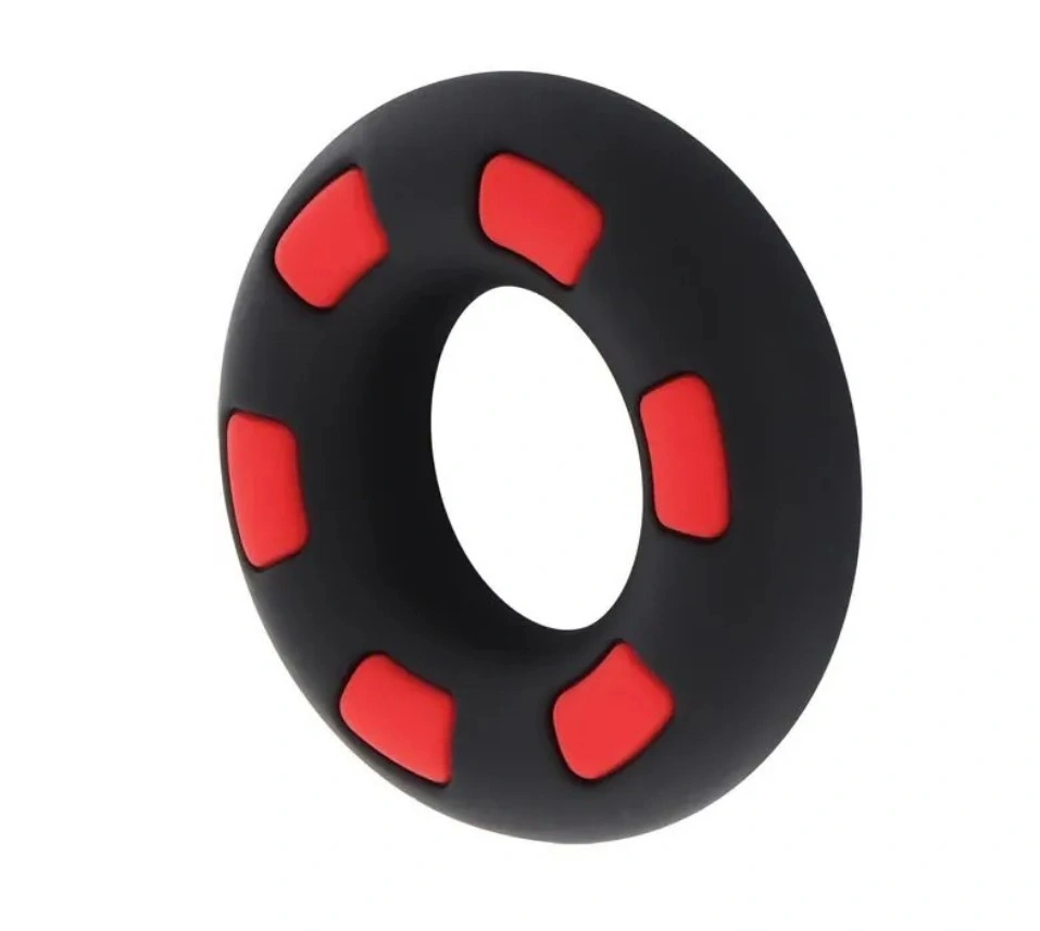 Inel de Penis Super Stud C-Ring, Silicon Lichid, Negru/Rosu 1 Inel de Penis Super Stud C-Ring, Silicon Lichid, Negru/Rosu