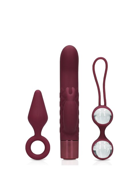 Set 3 Jucarii Sexuale pentru EA, Silicon, Dark Cherry 1 Set 3 Jucarii Sexuale pentru EA, Silicon, Dark Cherry