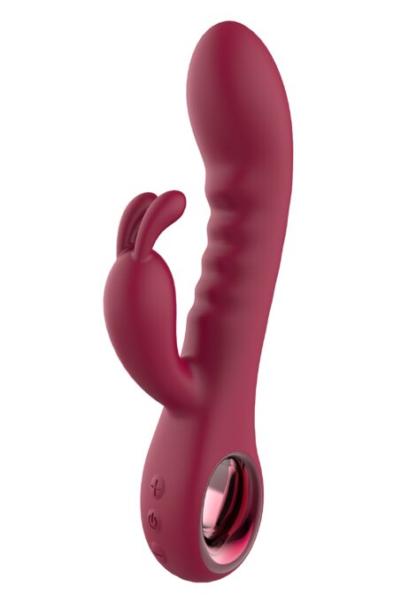 Vibrator Iepuras Glam, 10 Moduri Vibratii, Silicon, USB, Rosu Inchis, 22 cm 1 Vibrator Iepuras Glam, 10 Moduri Vibratii, Silicon, USB, Rosu Inchis, 22 cm
