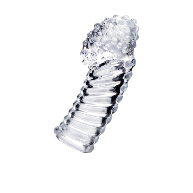 Manșon pentru deget A-TOYS Dale, texturat, cu striații, pentru stimularea punctului G, din TPE, transparent, 8.5 cm 1 Manșon pentru deget A-TOYS Dale, texturat, cu striații, pentru stimularea punctului G, din TPE, transparent, 8.5 cm