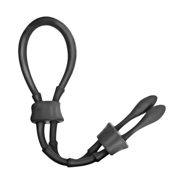 Inel dublu pentru penis ADDICTED TOYS Adjustable Cock Tie, din silicon flexibil și ajustabil, negru 1 Inel dublu pentru penis ADDICTED TOYS Adjustable Cock Tie, din silicon flexibil și ajustabil, negru