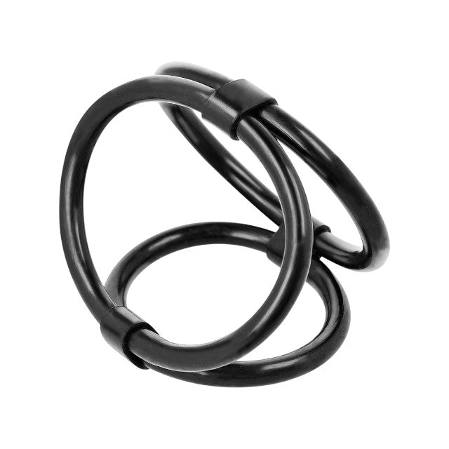 Set 3 inele pentru penis conectate ADDICTED TOYS Triple Cock Ring, din silicon, diametre 4.5 - 6 cm, negru 1 Set 3 inele pentru penis conectate ADDICTED TOYS Triple Cock Ring, din silicon, diametre 4.5 - 6 cm, negru