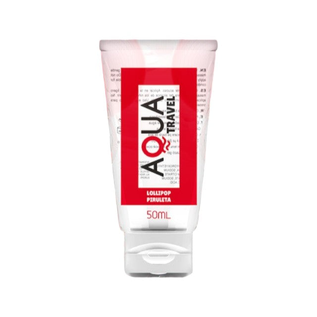 Lubrifiant cu aromă AQUA TRAVEL Lollipop, pe bază de apă, cu gust delicios de acadea, 50 ml 1 Lubrifiant cu aromă AQUA TRAVEL Lollipop, pe bază de apă, cu gust delicios de acadea, 50 ml