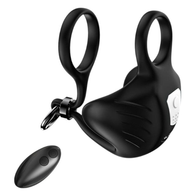 Inel dublu pentru penis ARMONY Manta Scrotum Vibrator, cu vibrator pentru testicule și telecomandă, 9 funcții de vibrație, negru 1 Inel dublu pentru penis ARMONY Manta Scrotum Vibrator, cu vibrator pentru testicule și telecomandă, 9 funcții de vibrație, negru