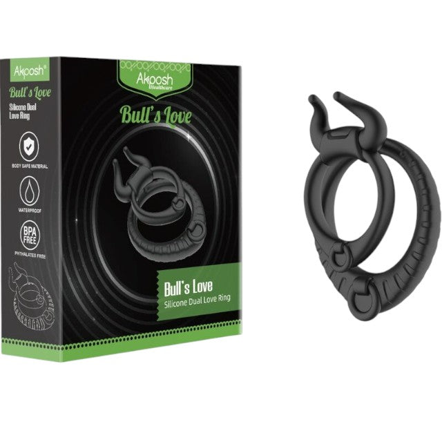 Inel pentru penis ArmonyAkposh - Bull's Love, dublu, pentru imbunatatirea performatelor sexuale, din silicon, negru 1 Inel pentru penis ArmonyAkposh - Bull's Love, dublu, pentru imbunatatirea performatelor sexuale, din silicon, negru