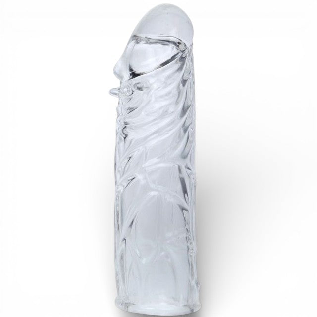 Manșon realist BAILE Penis Sleeve Transparent, pentru extensia penisului, din TPR , 13 cm, transparent 1 Manșon realist BAILE Penis Sleeve Transparent, pentru extensia penisului, din TPR , 13 cm, transparent