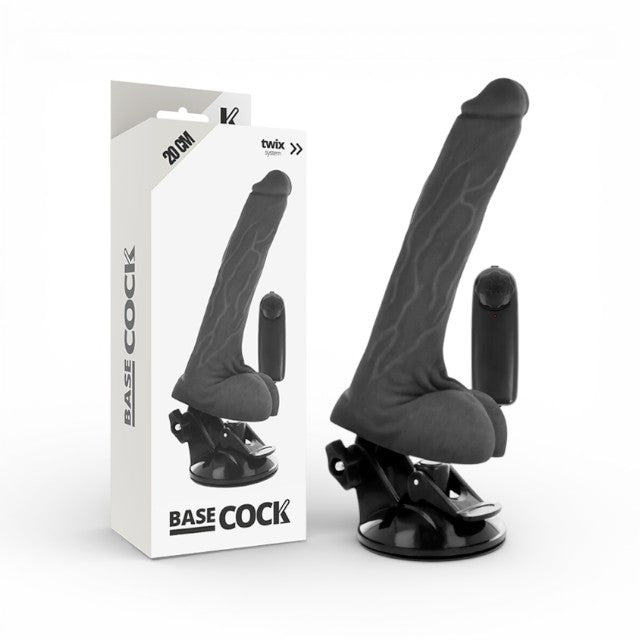 Vibrator BASECOCK Realistic Black Remove Control, realistic, cu telecomandă, vibrații puternice, bază cu ventuză detașabilă, negru, 20 cm 1 Vibrator BASECOCK Realistic Black Remove Control, realistic, cu telecomandă, vibrații puternice, bază cu ventuză detașabilă, negru, 20 cm