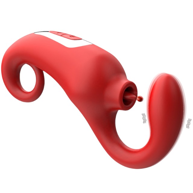 Vibrator BSeries - Merfi, pentru stimularea interna si clitoridiana, 10 fuctii de vibratie, 17.8 cm ,rosu 1 Vibrator BSeries - Merfi, pentru stimularea interna si clitoridiana, 10 fuctii de vibratie, 17.8 cm ,rosu