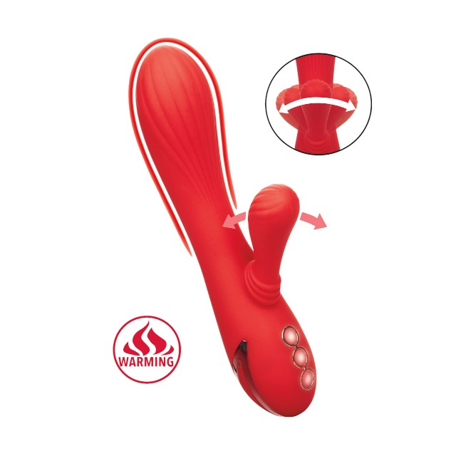 Vibrator rabbit CALEXOTICS Palisades Passion, pentru stimularea clitorisului și punctului G, cu funcție de încălzire, 10 funcții de vibrație, roșu 1 Vibrator rabbit CALEXOTICS Palisades Passion, pentru stimularea clitorisului și punctului G, cu funcție de încălzire, 10 funcții de vibrație, roșu
