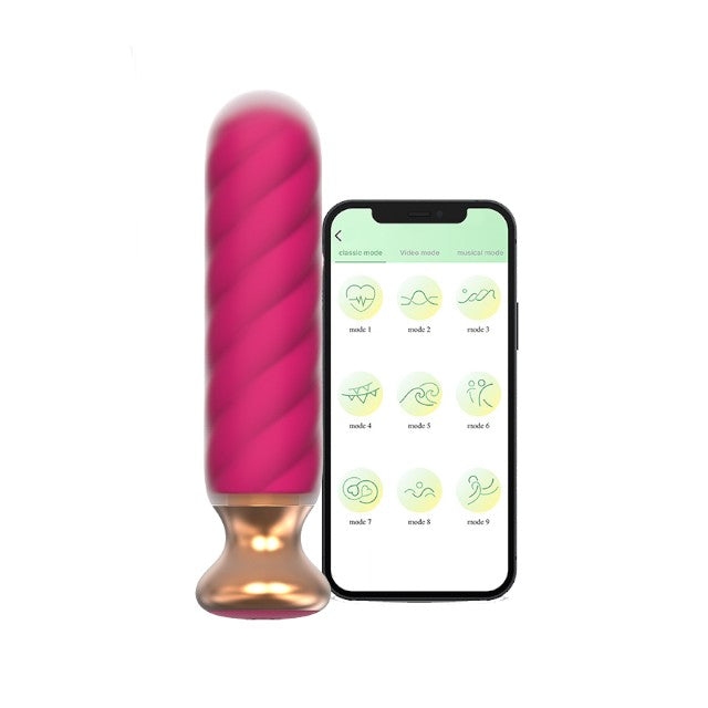 Plug anal vibrator CNT GUARD OFF Sweet Bomb Swirl, control prin aplicație, 9 funcții de vibrație, 12.7 cm, roz cu auriu 1 Plug anal vibrator CNT GUARD OFF Sweet Bomb Swirl, control prin aplicație, 9 funcții de vibrație, 12.7 cm, roz cu auriu