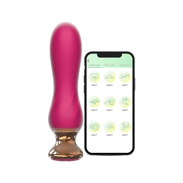 Plug anal vibrator CNT GUARD OFF Sweet Bomb Waving, control prin aplicație, 9 funcții de vibrație, 13 cm, roz cu auriu 1 Plug anal vibrator CNT GUARD OFF Sweet Bomb Waving, control prin aplicație, 9 funcții de vibrație, 13 cm, roz cu auriu
