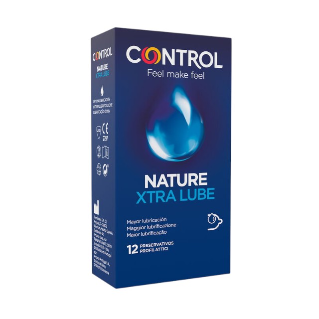 Prezervative CONTROL - NATURE, extra lubrifiere, 54 mm, 12 buc