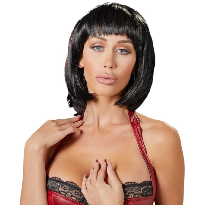 Perucă sexy COTTELLI Accessoires, pentru jocuri erotice și costume roleplay, bob scurt cu breton, culoarea negru 1 Perucă sexy COTTELLI Accessoires, pentru jocuri erotice și costume roleplay, bob scurt cu breton, culoarea negru