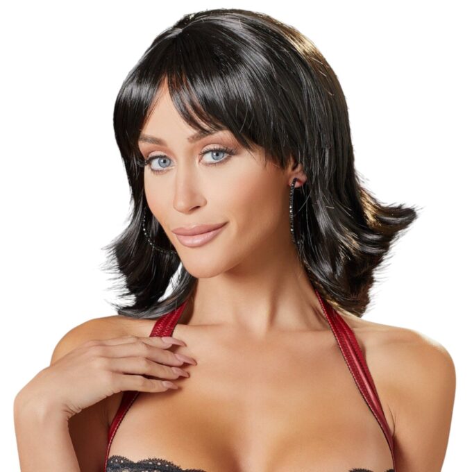 Perucă sexy COTTELLI Accessoires, pentru jocuri erotice și costume roleplay, păr scurt cu vârfuri întoarse și breton, negru 1 Perucă sexy COTTELLI Accessoires, pentru jocuri erotice și costume roleplay, păr scurt cu vârfuri întoarse și breton, negru