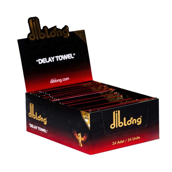 Diblong Delay Wipe - Șervețel pentru bărbați, cu ingrediente ce pot ajuta la întârzierea ejaculării, 1 cutie x 24 buc