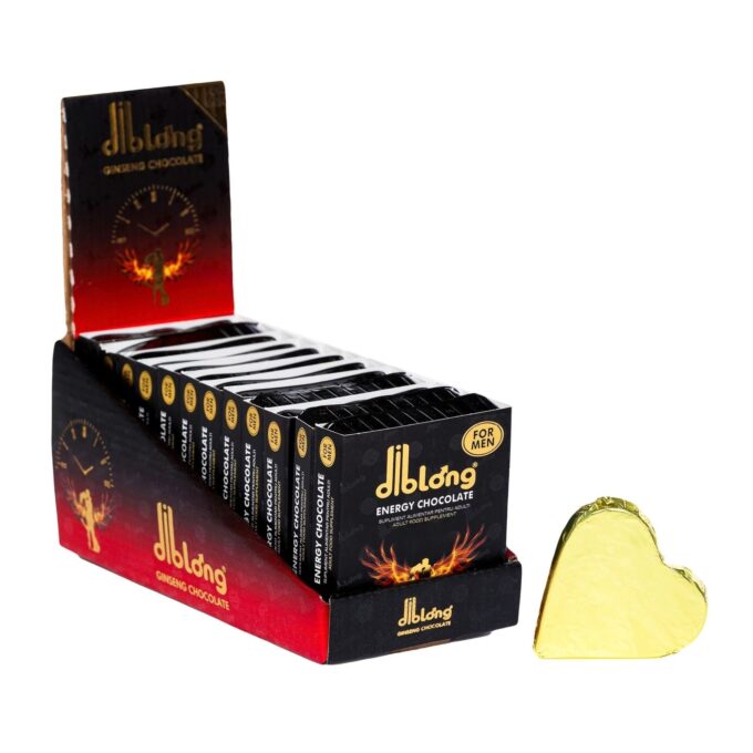 Diblong Energy Chocolate For Men - supliment alimentar pentru bărbați pe bază de ciocolată, cu plante care susțin sănătatea sexuală și funcția erectilă, 12 x 24g