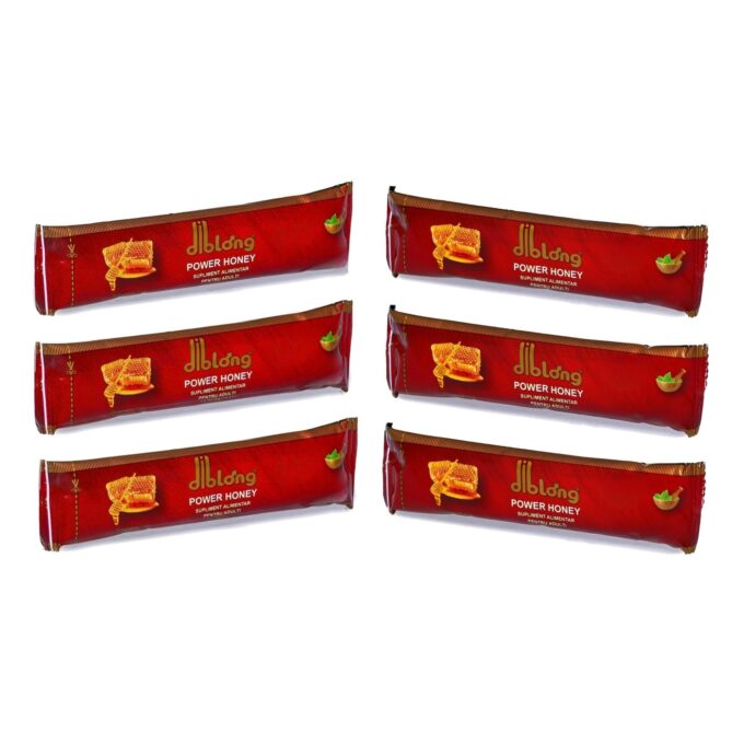 Diblong Power Honey - supliment alimentar pentru adulți cu miere și asocieri de plante care susțin sănătatea sexuală și funcția de reproducere, 6 x 15 g