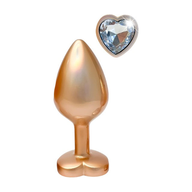 Plug anal DREAMTOYS Pearl Gold Plug, cu bază în formă de inimă, lungime 8.3 cm, diametru 3.4 cm, auriu, mărime M 1 Plug anal DREAMTOYS Pearl Gold Plug, cu bază în formă de inimă, lungime 8.3 cm, diametru 3.4 cm, auriu, mărime M