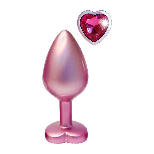 Plug anal DREAMTOYS Pearl Pink Plug, cu bază în formă de inimă, lungime 8.3 cm, diametru 3.4 cm, roz, mărime M 1 Plug anal DREAMTOYS Pearl Pink Plug, cu bază în formă de inimă, lungime 8.3 cm, diametru 3.4 cm, roz, mărime M