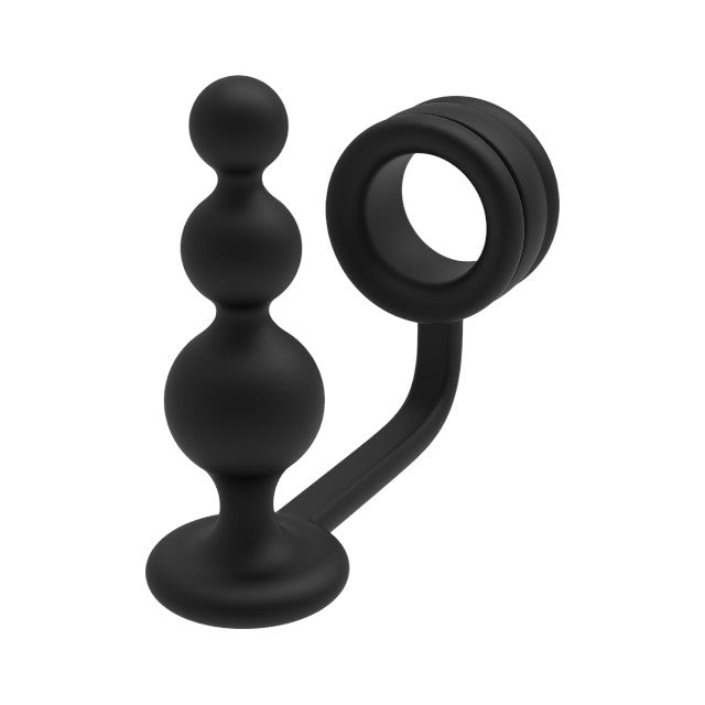 Inel pentru penis cu plug anal DREAMTOYS RAMROD 2-In-1 Dual Pleasure, lungime 11 cm, din silicon, negru 1 Inel pentru penis cu plug anal DREAMTOYS RAMROD 2-In-1 Dual Pleasure, lungime 11 cm, din silicon, negru