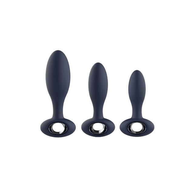 Set plug anal DREAMTOYS Startroopers Milky Way, 1 dop clasic + 2 dopuri cu funcție de vibrație, 12.5 cm - 16 cm, albastru 1 Set plug anal DREAMTOYS Startroopers Milky Way, 1 dop clasic + 2 dopuri cu funcție de vibrație, 12.5 cm - 16 cm, albastru