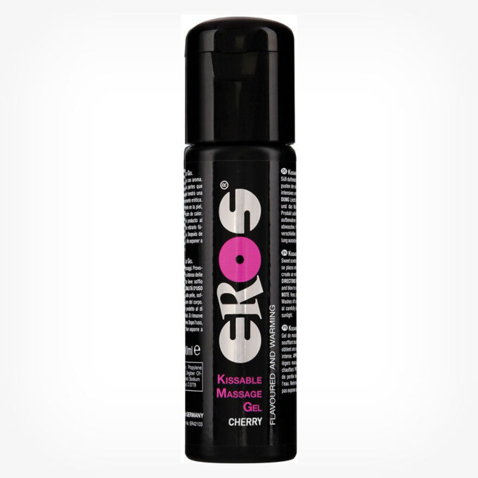 Gel pentru masaj Kissable Eros, cu efect de incalzire, aroma cirese, 100 ml