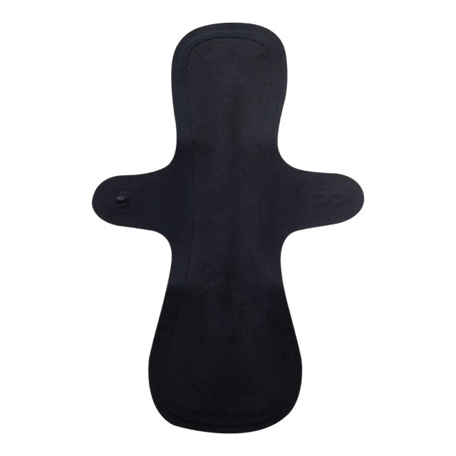 Absorbant reutilizabil FEMI.EKO®, din bumbac organic, fără poliester, vegan, ultra-subțire, culoare negru, 1 buc