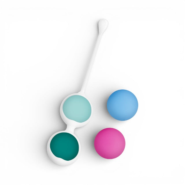 Set bile kegel HAPPY LOKY Kegel Beads, 4 bile cu greutăți progresive, din silicon medical, 15 x 25 x 35 x 55 g, multicolore 1 Set bile kegel HAPPY LOKY Kegel Beads, 4 bile cu greutăți progresive, din silicon medical, 15 x 25 x 35 x 55 g, multicolore