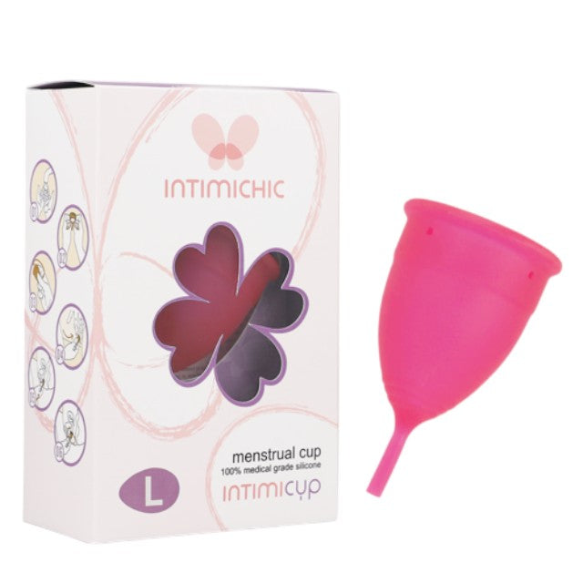 Cupă menstruală INTIMICHIC Intimicup, din silicon medical, protecție până la 12 ore, mărime L, roz 1 Cupă menstruală INTIMICHIC Intimicup, din silicon medical, protecție până la 12 ore, mărime L, roz