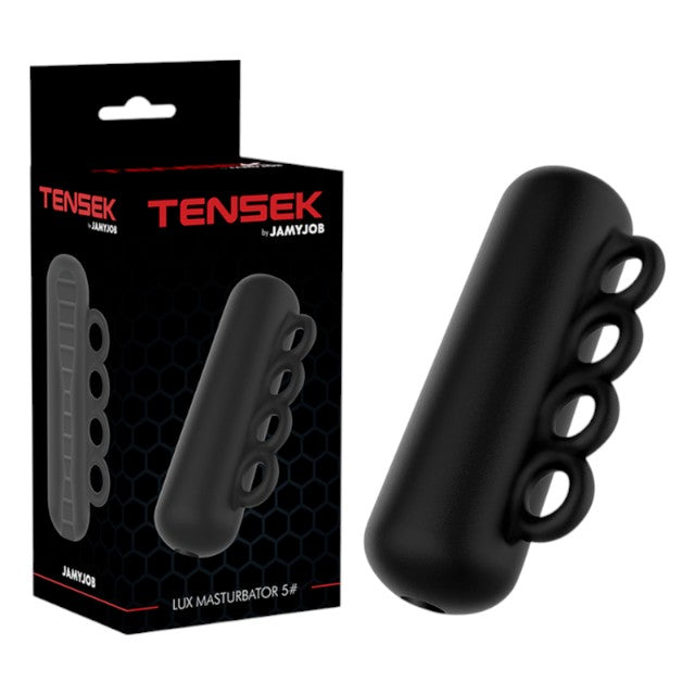 Masturbator manual JAMYJOB Tensek Lux 5, cu mâner tip rozetă, texturat pentru stimulare intensă, din TPE Ultraskyn, negru 1 Masturbator manual JAMYJOB Tensek Lux 5, cu mâner tip rozetă, texturat pentru stimulare intensă, din TPE Ultraskyn, negru