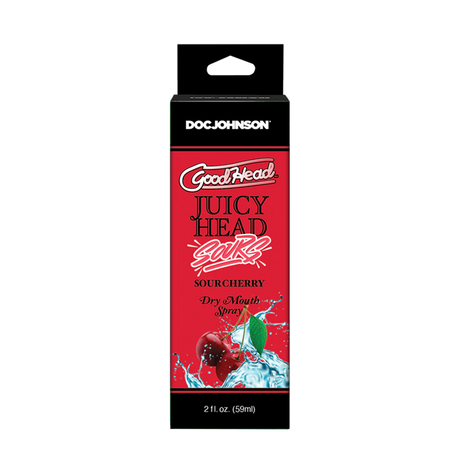 Spray pentru sex oral, GoodHead Juicy Head - Dry Mouth, umiditate instantanee, cu aroma de vișine (acru), 59 ml